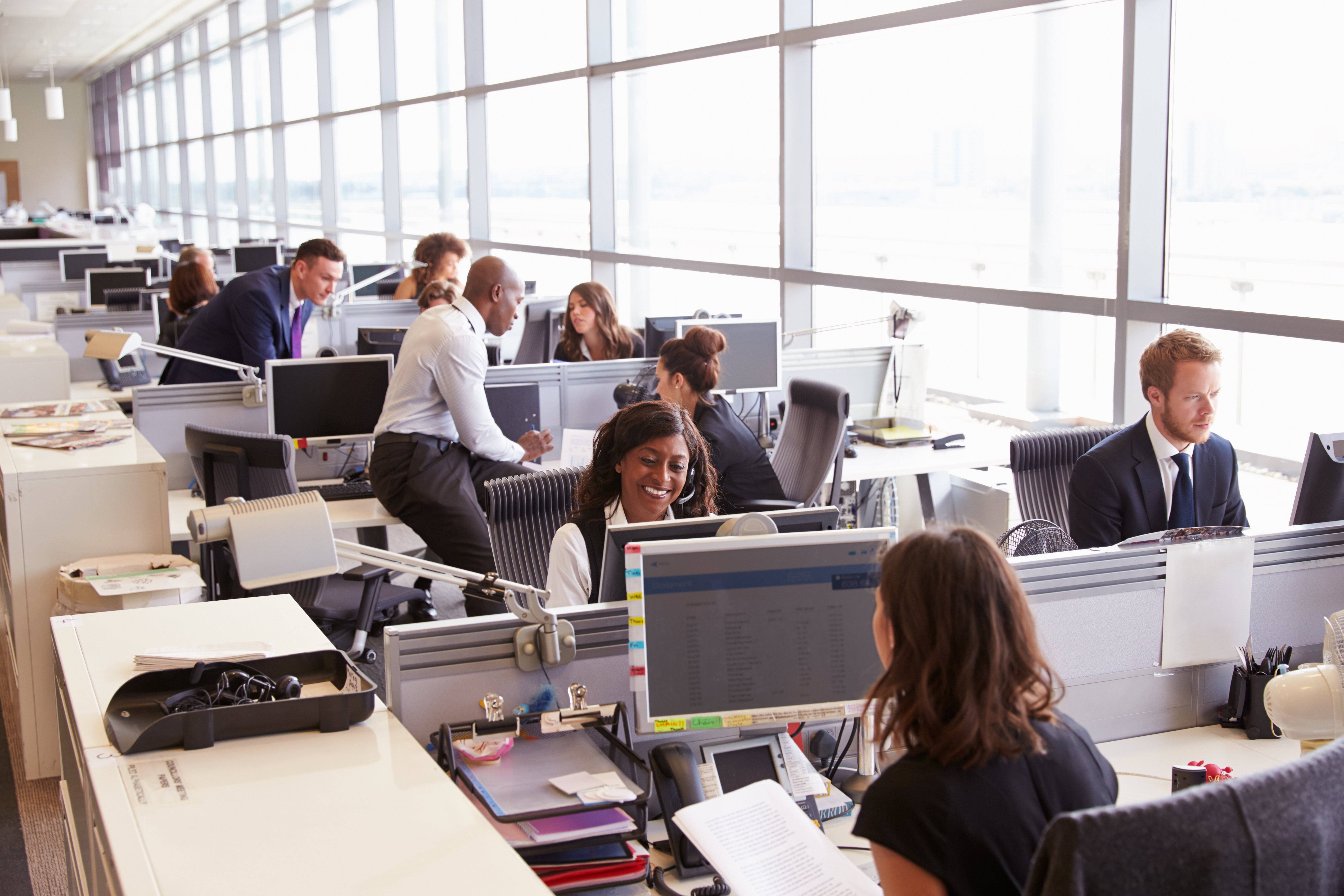 People working in an office