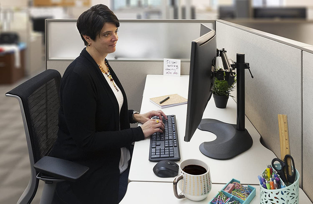 Ergotech Dual Monitor Horizontal Desk Stand-100-D16-B02