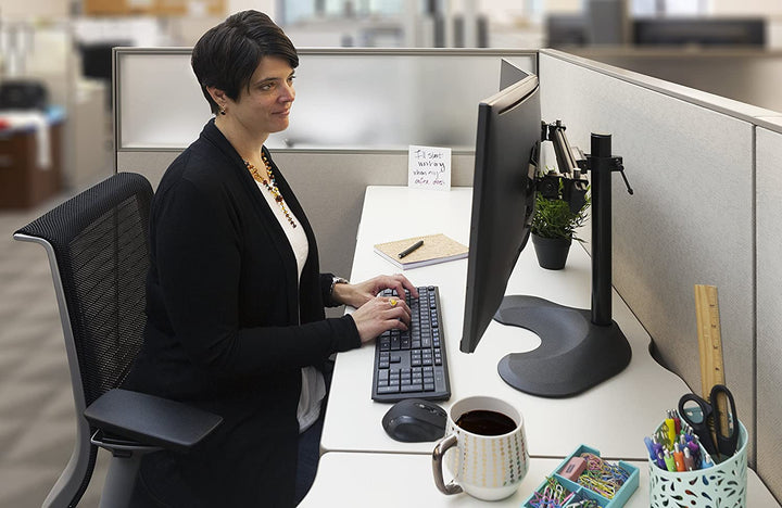 Ergotech Dual Monitor Horizontal Desk Stand-100-D16-B02
