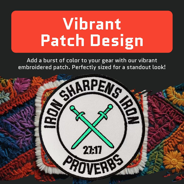Jestik Iron Sharpens Iron Embroidery Patch - Glow in The Dark - EMB-GID Iron Sword