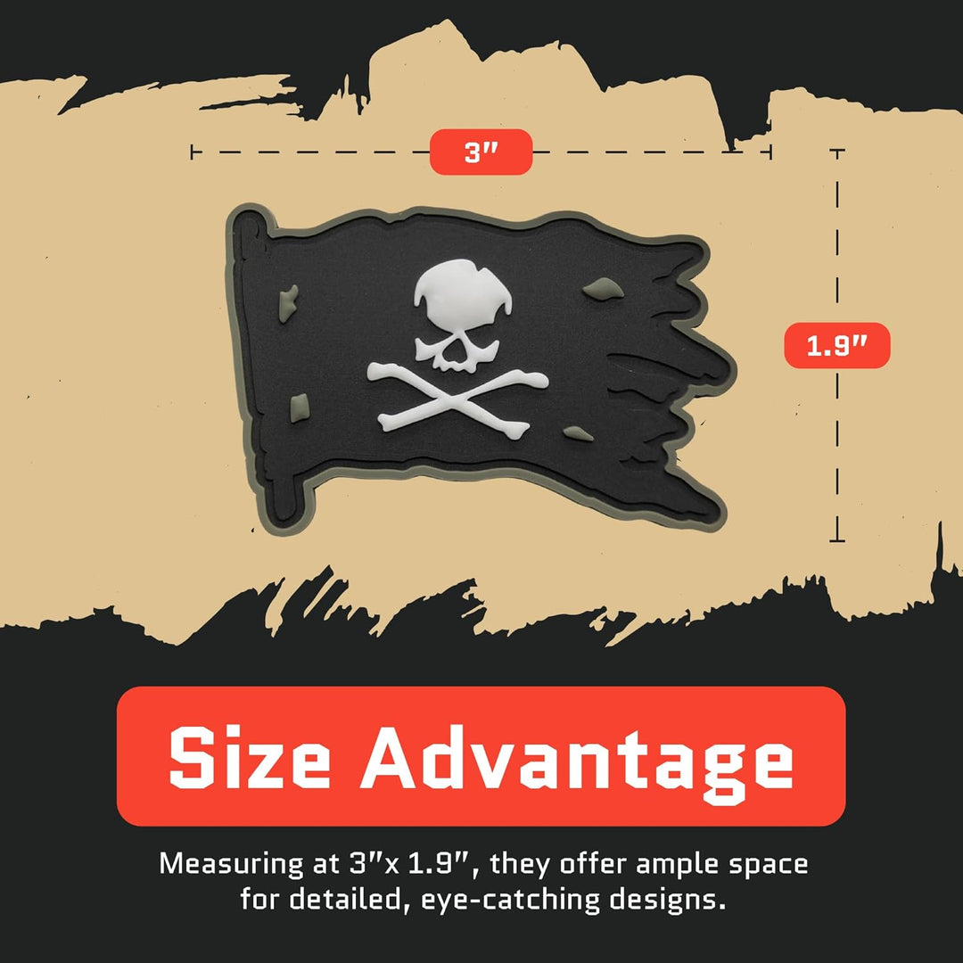 Jestik Jolly Roger Pirate Flag PVC Patch - GID Jolly Roger