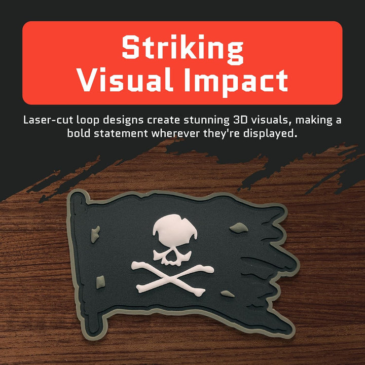 Jestik Jolly Roger Pirate Flag PVC Patch - GID Jolly Roger