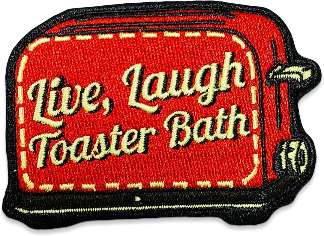 Jestik Live Laugh Toaster Bath Embroidery Patch - EMB Live Laugh Toaster Bath