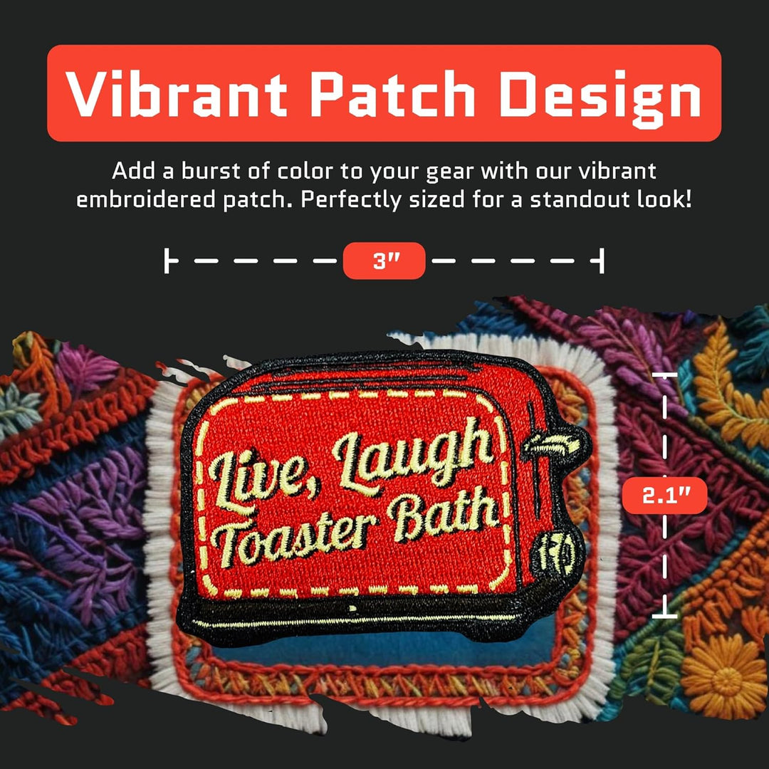 Jestik Live Laugh Toaster Bath Embroidery Patch - EMB Live Laugh Toaster Bath