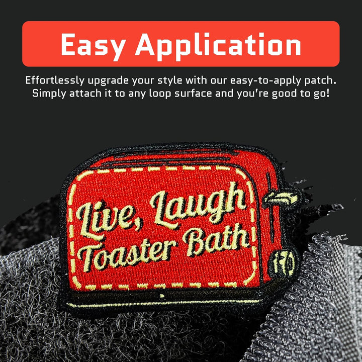 Jestik Live Laugh Toaster Bath Embroidery Patch - EMB Live Laugh Toaster Bath