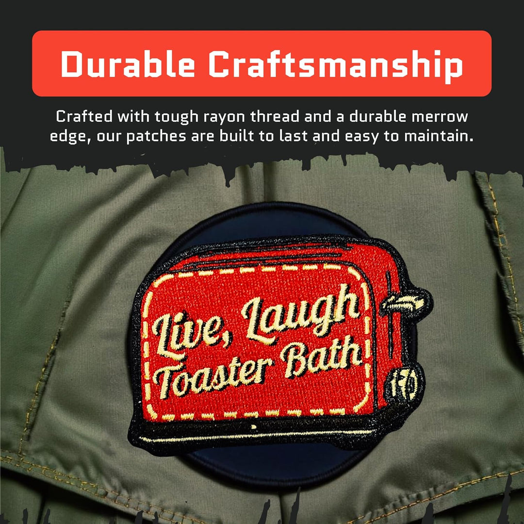Jestik Live Laugh Toaster Bath Embroidery Patch - EMB Live Laugh Toaster Bath