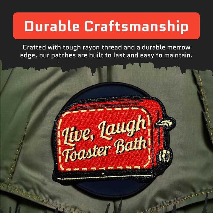 Jestik Live Laugh Toaster Bath Embroidery Patch - EMB Live Laugh Toaster Bath