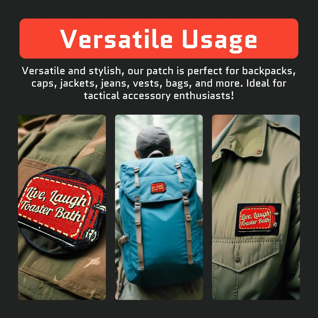 Jestik Live Laugh Toaster Bath Embroidery Patch - EMB Live Laugh Toaster Bath