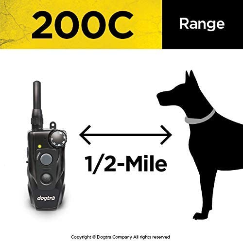 Dogtra 200C Remote Training Collar - 1/2 Mile Range, Rechargeable, Waterproof - Plus 1 iClick Training Card, Jestik Click Trainer - Value Bundle