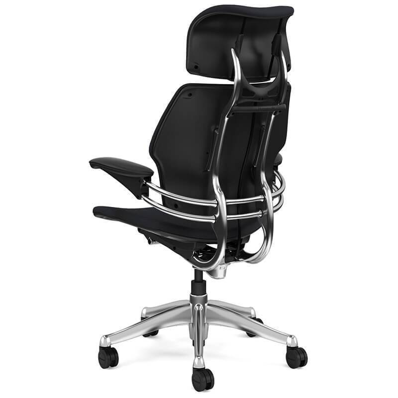 Humanscale Chair with Headrest Standard Duron Arms / Vellum Black / Standard Foam Seat Pan Humanscale Standard Freedom Headrest