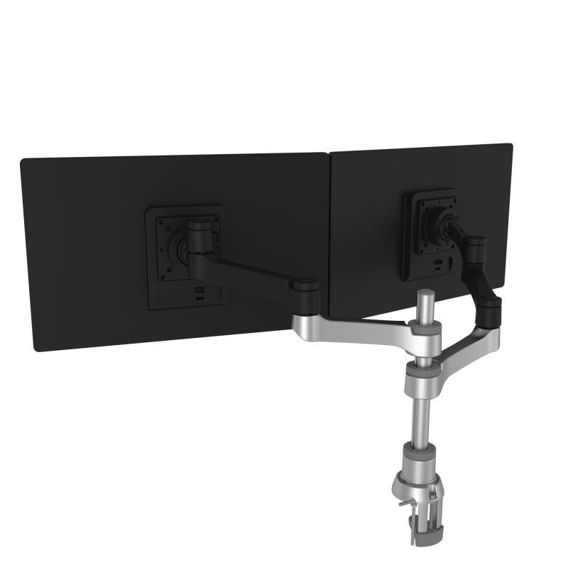 R-Go Zepher C2 Circular Dual Monitor Arm Desk Mount, Adjustable, 0-8 kg, Black-Silver, Low Carbon Footprint