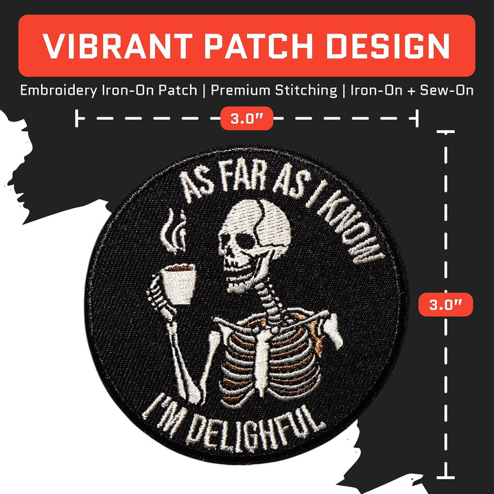 Jestik As Far As I Know I'm Delighful Embroidery Iron On Patch - ION-I'm Delightful