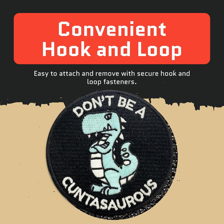 Jestik Don't Be A Cuntasaurous Glow in The Dark Embroidery Patch -  EMB-GID Cuntasaurous