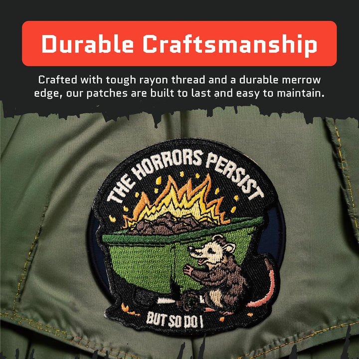Jestik The Horrors Persist But So Do I Embroidery Patch - EMB Horrors Persist