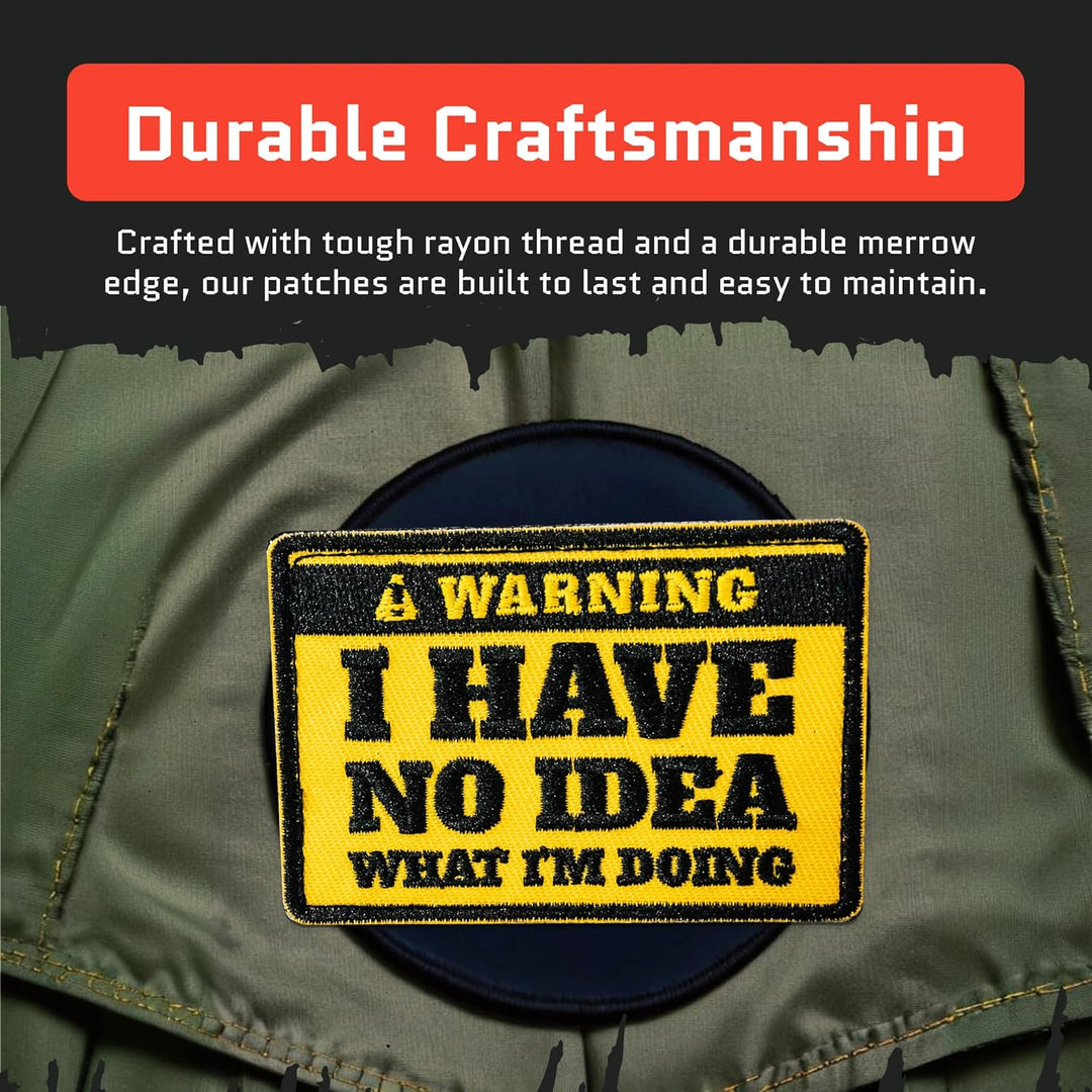 Jestik Warning I Have No Idea What I Am Doing Embroidery Patch -  EMB No Idea