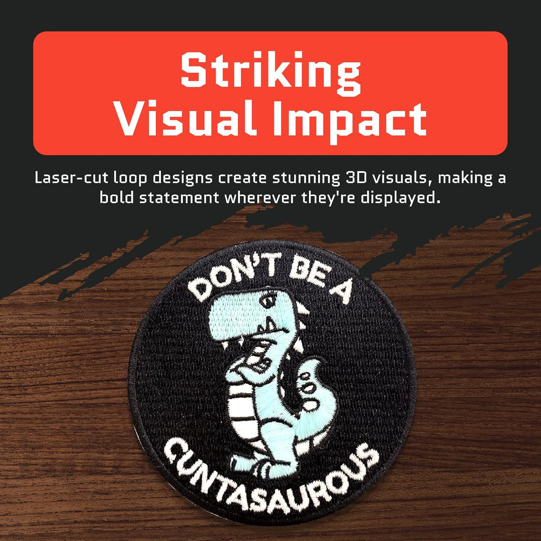 Jestik Don't Be A Cuntasaurous Glow in The Dark Embroidery Patch -  EMB-GID Cuntasaurous