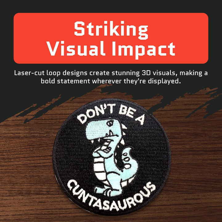Jestik Don't Be A Cuntasaurous Glow in The Dark Embroidery Patch -  EMB-GID Cuntasaurous