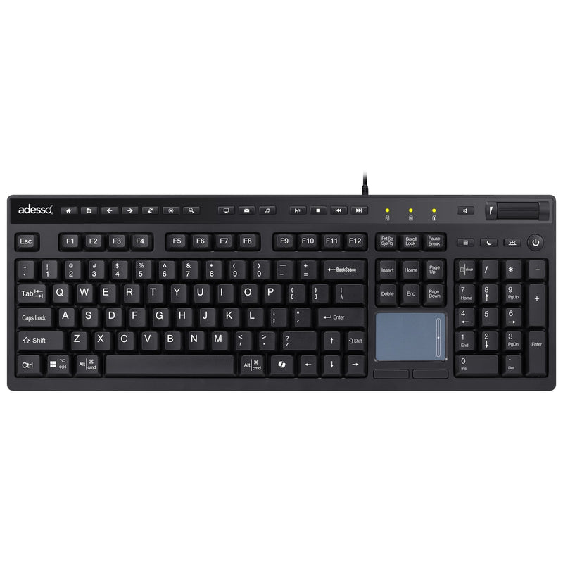 Adesso AKB-445UB Multi-OS Full-sized Touchpad Keyboard - Wired