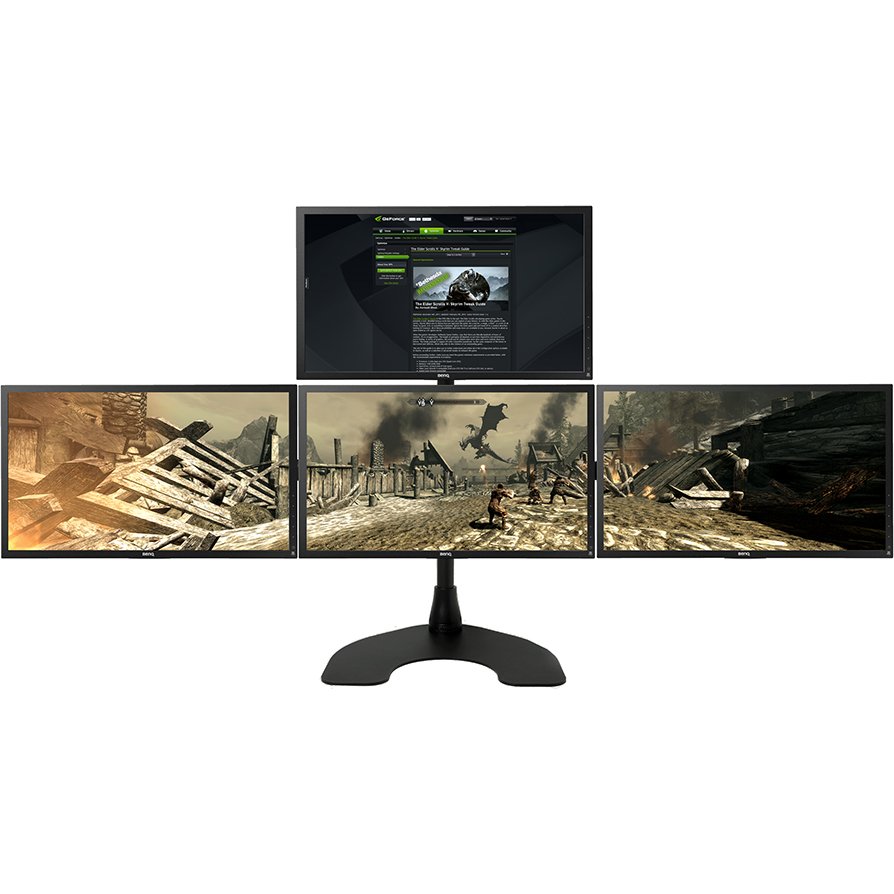 Ergotech Quad 1 Over 3 Monitor Desk Stand-100-D28-B13