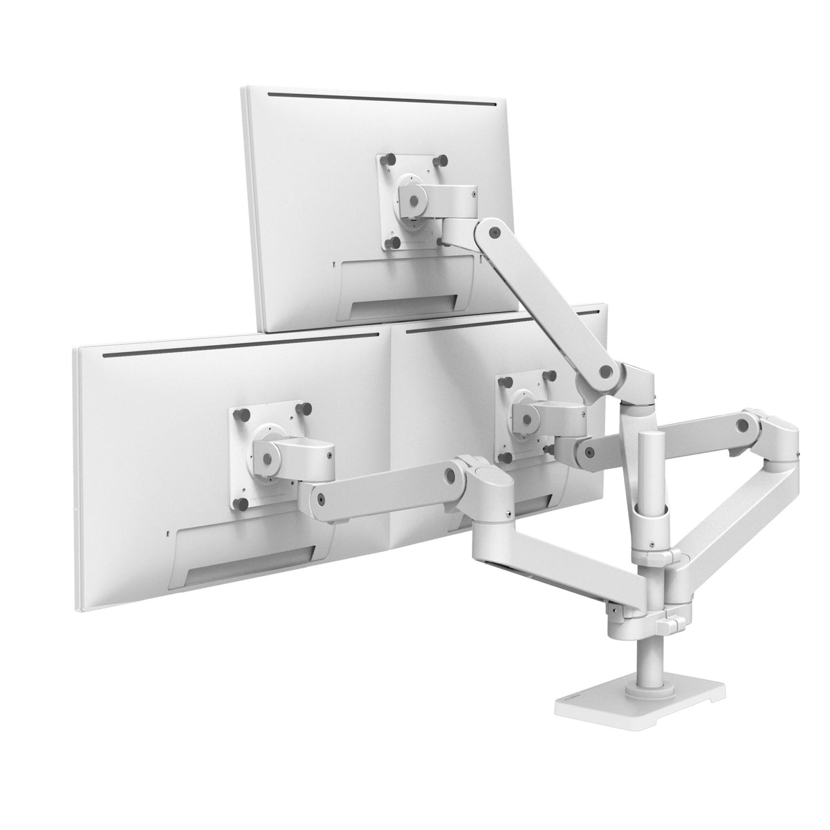 Ergotron LX Pro Triple Monitor Desk Mount Arm Bundle (white)