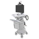 Ergotron SV44-53E1-1 Telepresence Cart, Single Monitor, Powered