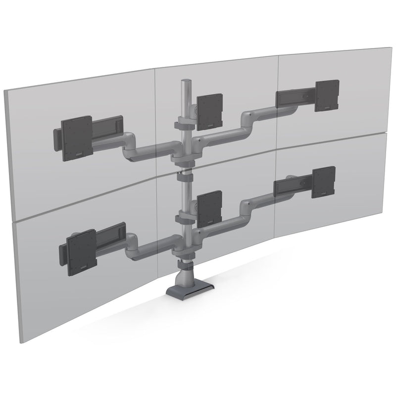 HAT E5G-P33SS E5 Three Over Three Static Monitor Arm with Pole