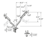 Workrite JIBE Dual Monitor Arm - Articulating with Slider