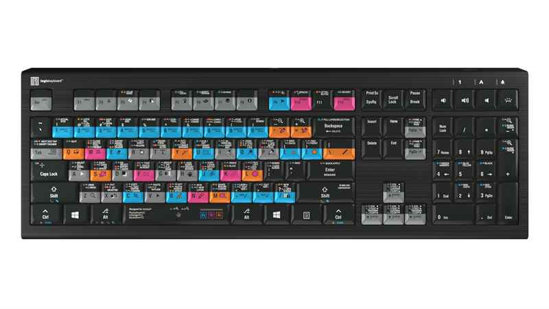 LogicKeyboard Adobe Graphic Designer Keyboard for PC — Photoshop + Illustrator + InDesign ASTRA 2