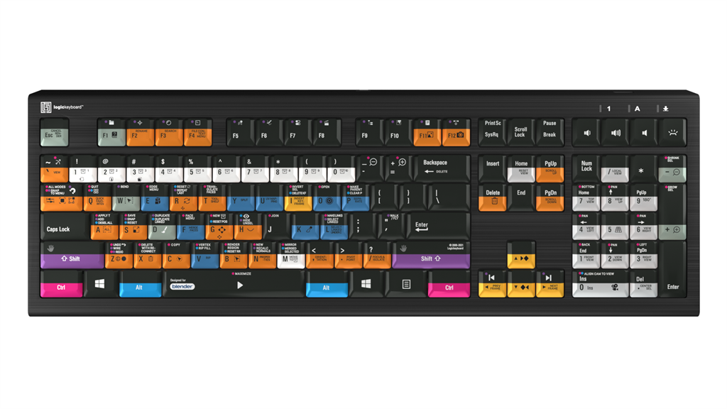 LogicKeyboard Blender 3D ASTRA 2 Keyboard for PC — Backlit Shortcut Keys | LKB-BLEN-A2PC-US