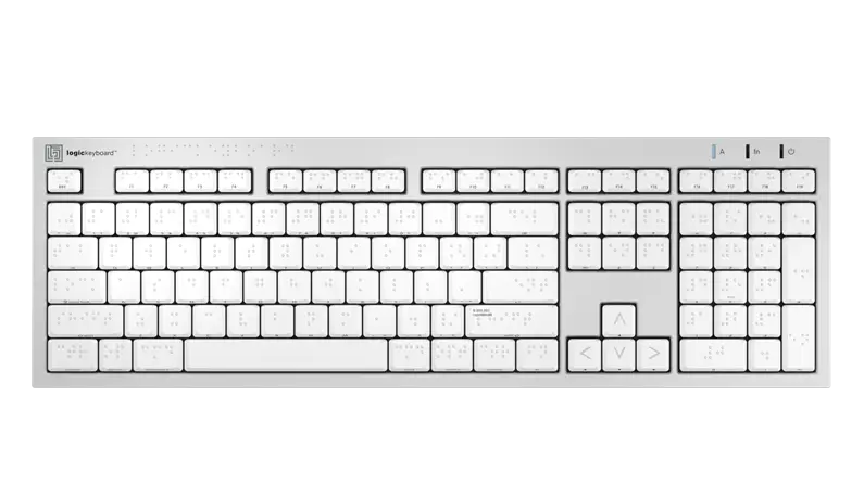 LogicKeyboard Braille ALBA Slimline Keyboard for Mac — Tactile Braille Keys for Blind & Visually Impaired Users