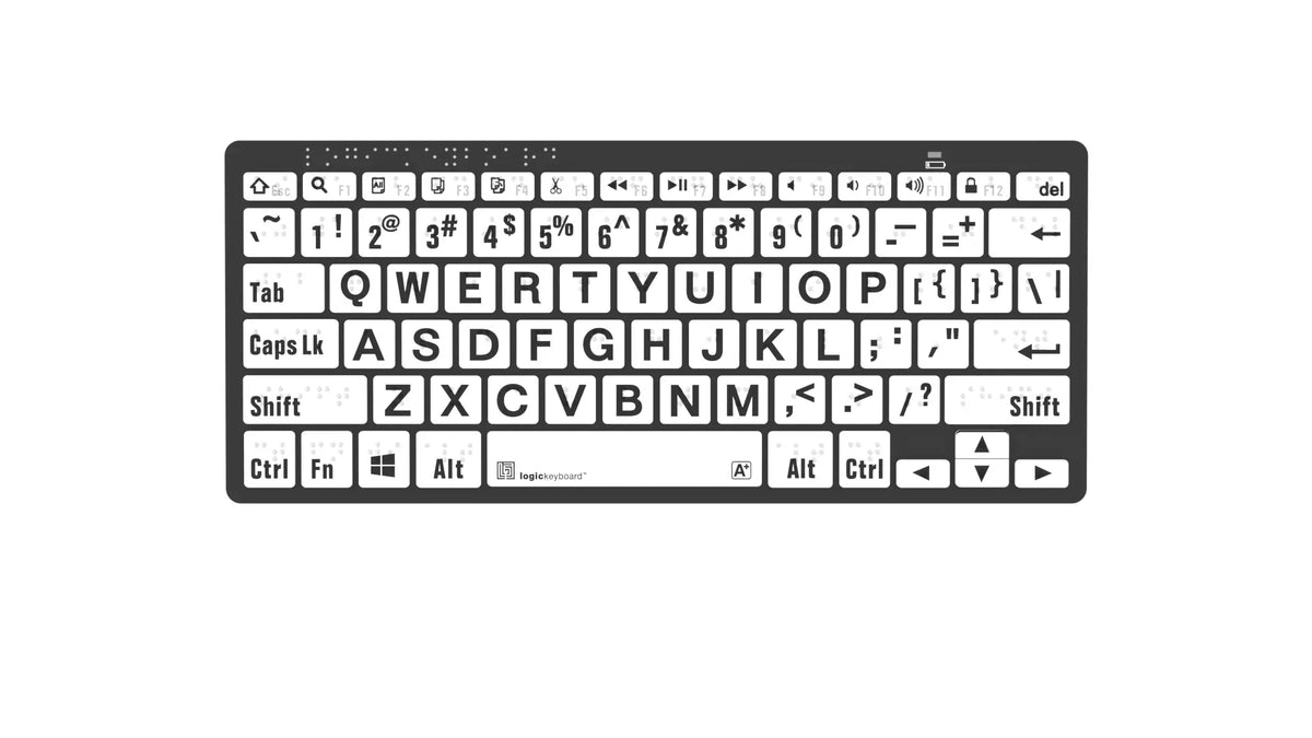 LogicKeyboard Braille + Large Print Bluetooth Keyboard | PC & Mac
