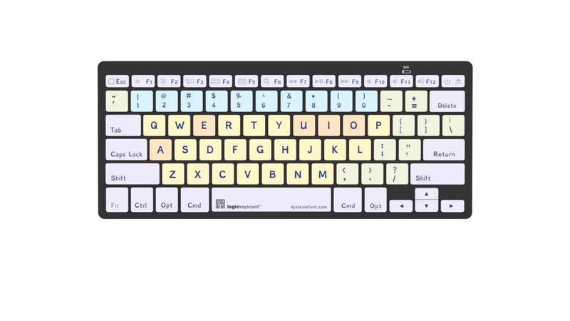 LogicKeyboard Dyslexia Mini Bluetooth, PC & MAC LKB-DYSLEX-BTPC-US, LKB-DYSLEX-BTON-US