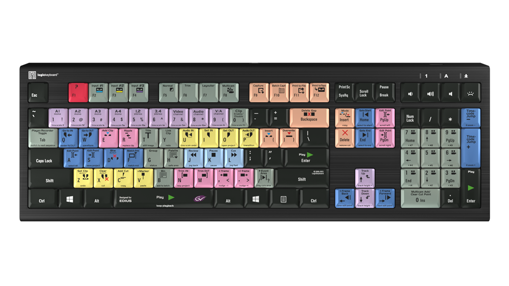 LogicKeyboard Grass Valley EDIUS Keyboard for PC — ASTRA 2 Backlit Shortcut Keys