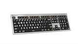 LogicKeyboard Large Print ALBA Keyboard for Mac — High-Contrast Wired USB Keyboard for Low Vision