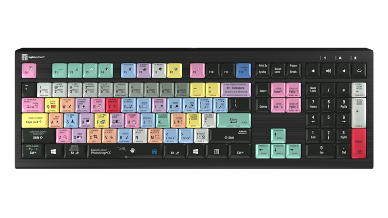 LogicKeyboard Adobe Photoshop CC Keyboard for PC — ASTRA 2 Backlit Shortcut Keys