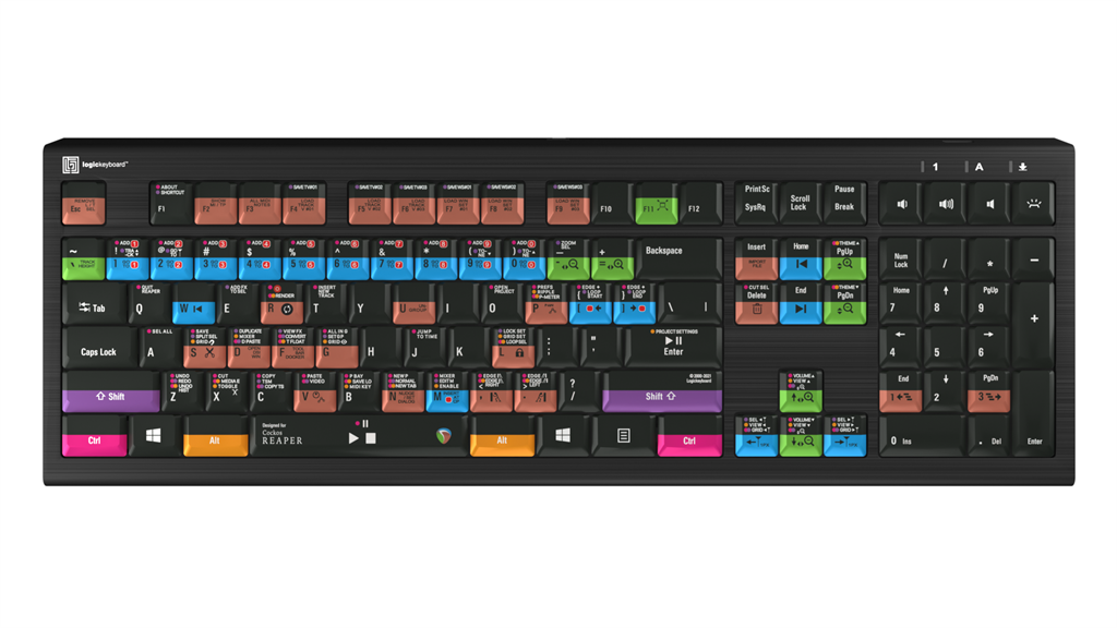 LogicKeyboard ASTRA 2 Backlit Keyboard for Cockos Reaper | PC Windows (LKB-REAP-A2PC-US)