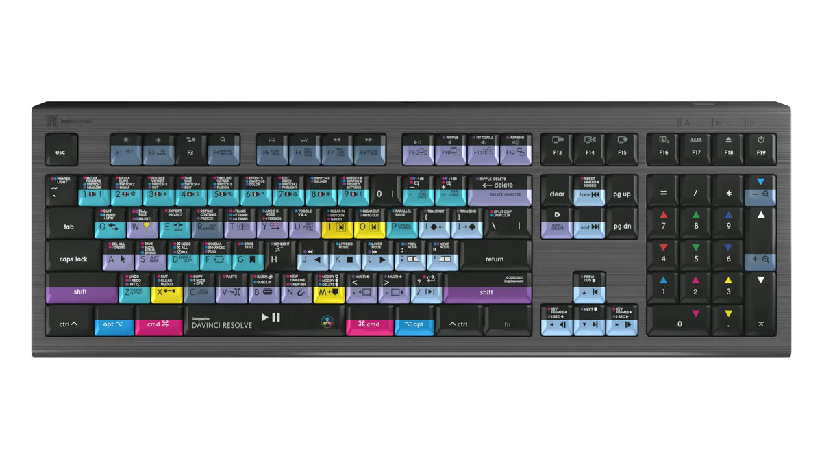 LogicKeyboard DaVinci Resolve 18 Keyboard for Mac — ASTRA 2 Backlit Shortcut Keys