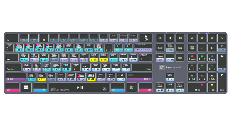 Logickeyboard TITAN DaVinci Resolve Pro Backlit Keyboard for Windows
