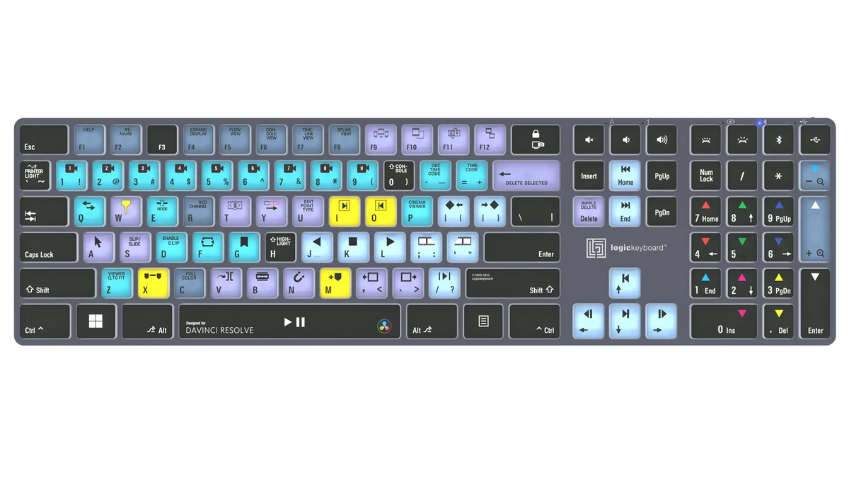 Logickeyboard TITAN DaVinci Resolve Classic Backlit Keyboard for Windows