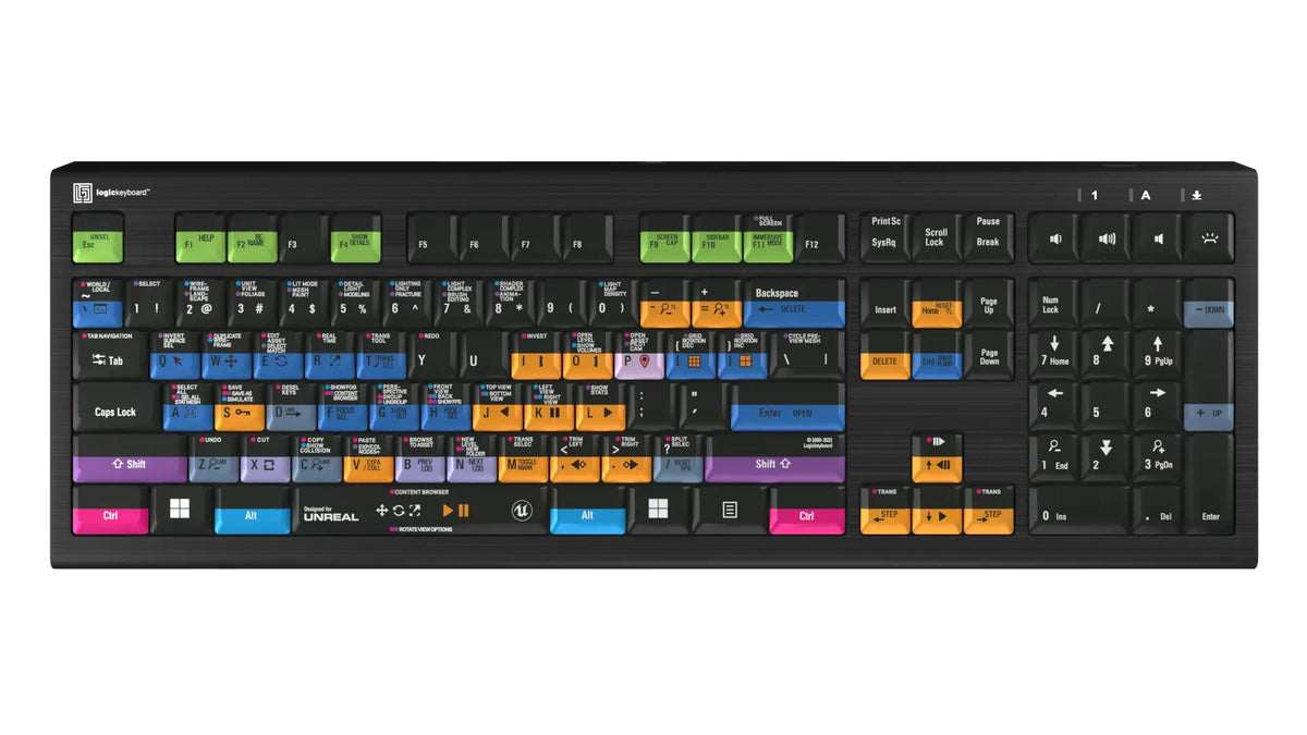 LogicKeyboard Unreal Engine 5 Keyboard for PC — ASTRA 2 Backlit Shortcut Keys