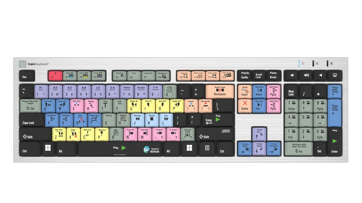 LogicKeyboard Grass Valley EDIUS Keyboard for PC — Slim Line Shortcut Keys