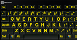 Large Print Keyboard Yellow on Black - High Contrast for Low Vision