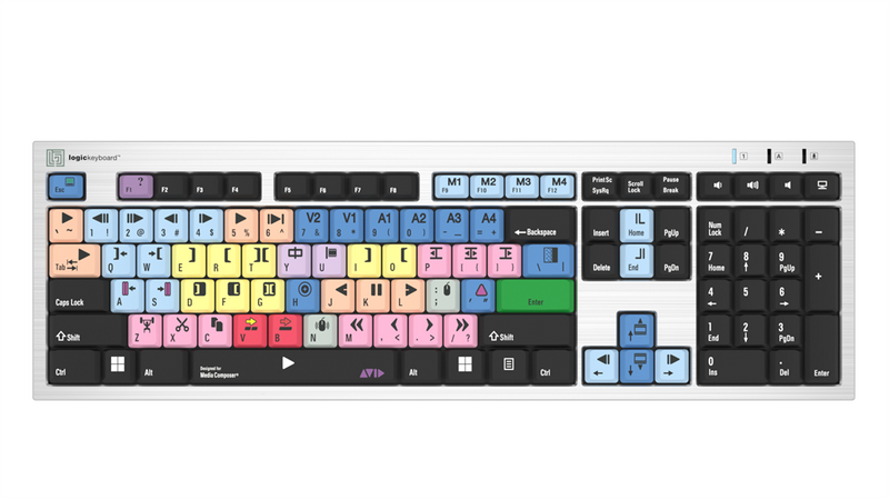 LogicKeyboard Avid Media Composer Keyboard for PC — Slim Line Shortcut Keys | LKBU-MCOM4-AJPU-US