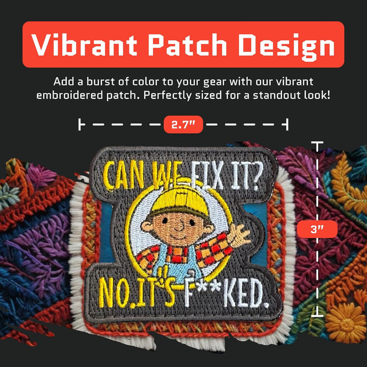 Jestik Can We Fix It  Embroidered Patch - EMB Fix it Bob