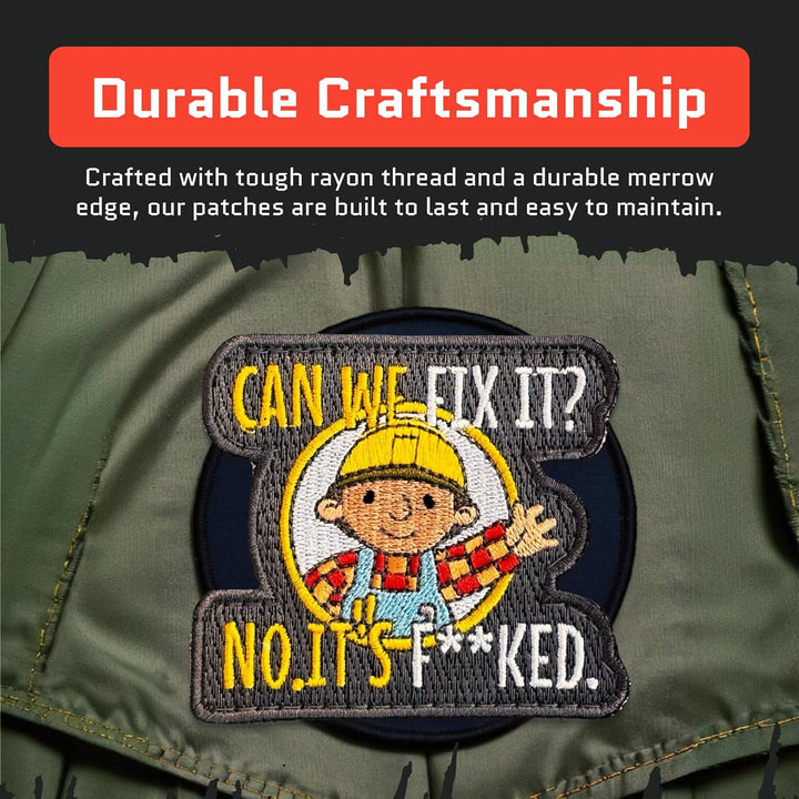 Jestik Can We Fix It  Embroidered Patch - EMB Fix it Bob