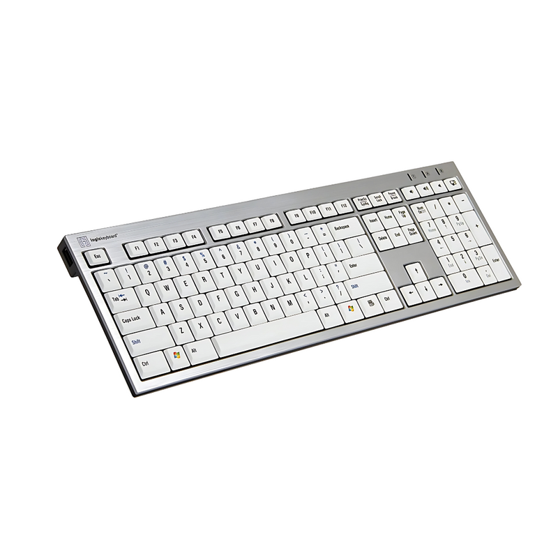 LogicKeyboard Premium Slim Line PC Keyboard — Silver | Wired USB | US English