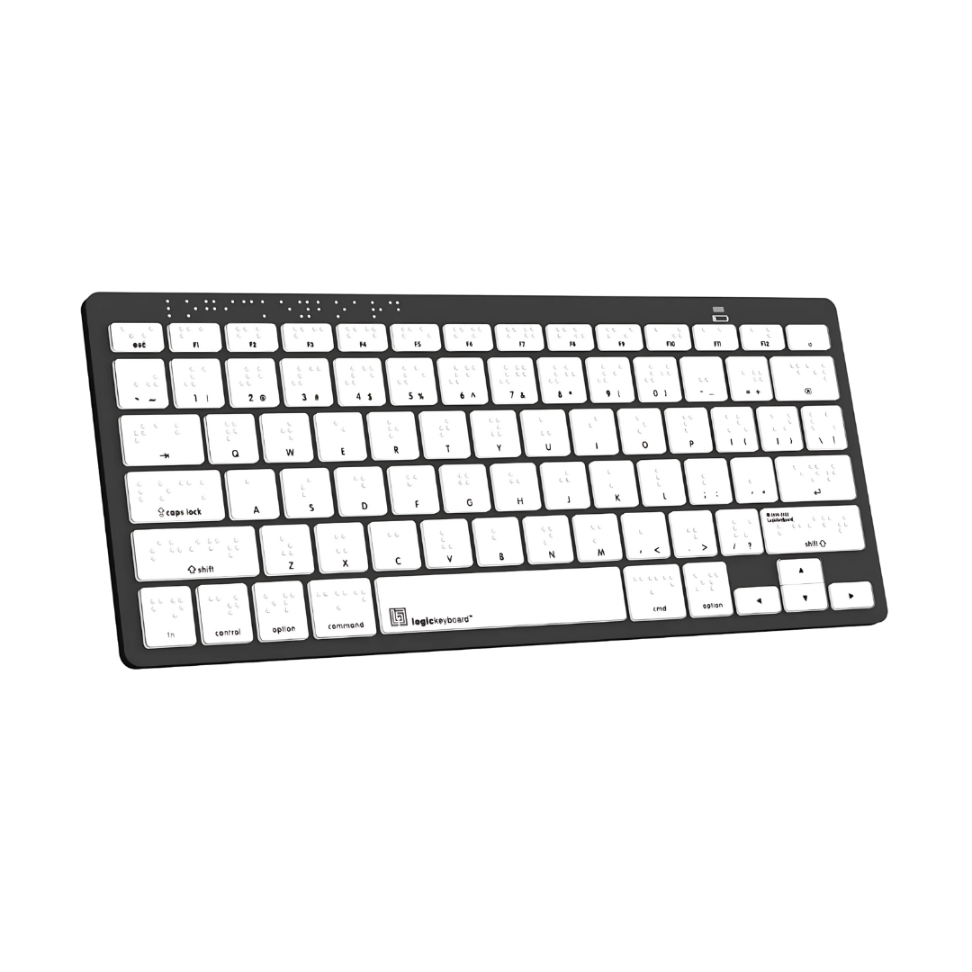 LogicKeyboard Braille Bluetooth Keyboard — 6-Dot Braille | PC, Mac, iPad & iPhone