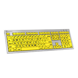 LogicKeyboard Large Print ALBA Keyboard for Mac — High-Contrast Wired USB Keyboard for Low Vision