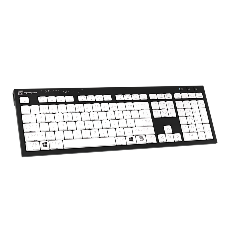 LogicKeyboard Braille Keyboard for PC — 6-Dot Braille Nero Slim Line | Wired USB
