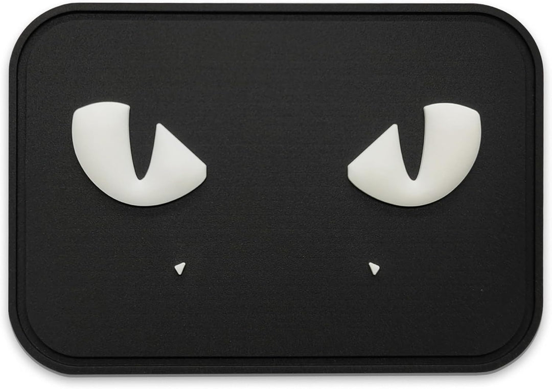 Jestik Cat Eyes Black PVC Patch, Glow in The Dark Funny Patches - GID Cat Eyes